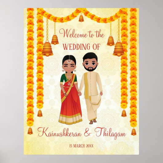 タミル・テルグの歓迎とマリゴールドのガランズベル ポスター (正面)
