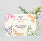 タミーフラッターズベビーシャワー招待状アイボリー 招待状 (スタンド正面)