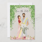 タミ結婚ル夫婦イラストレーション セーブザデート (正面)