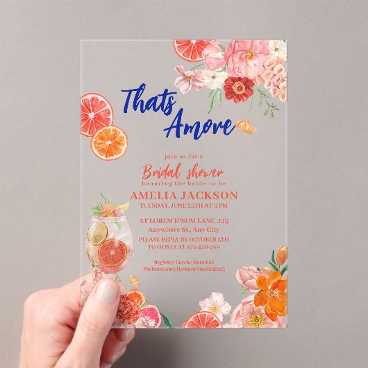 タムレ地中海のブルータイルブライダルシャワー アクリル招待状 (インサイチュ (ポータブル))