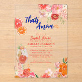 タムレ地中海のブルータイルブライダルシャワー アクリル招待状 (正面)