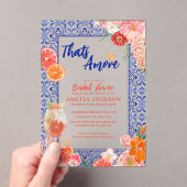 タムレ地中海のブルータイルブライダルシャワー アクリル招待状 (インサイチュ (ポータブル))