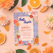 タムレ地中海のブルータイルブライダルシャワー アクリル招待状