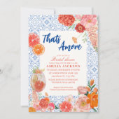 タムレ地中海のブルータイルブライダルシャワー 招待状 (正面)