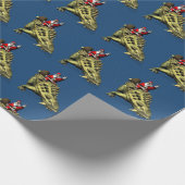 タラおもしろいルスに乗るサンタクロース ラッピングペーパー (角)