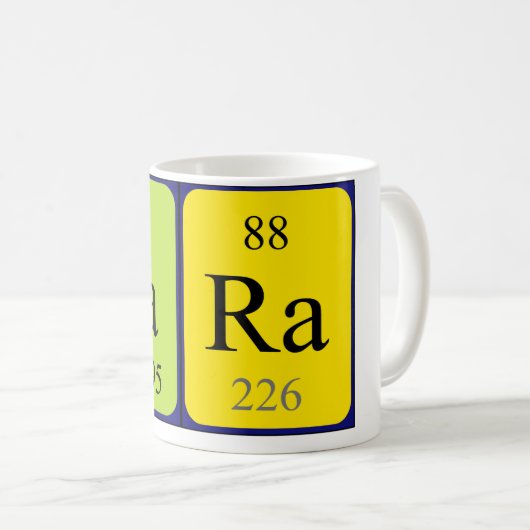 タラの周期表の名前のマグ コーヒーマグカップ (正面右)