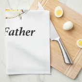 タラの父の理想的な魚釣り存在。 キッチンタオル (四つ折り)