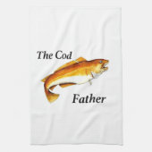 タラの父の理想的な魚釣り存在。 キッチンタオル (縦)