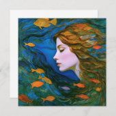 "タラサ" – 水中の女性 招待状 (正面/裏面)