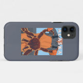 タラバガニおよび漁師のヴィンテージ旅行ポスター Case-Mate iPhoneケース (裏面(横))