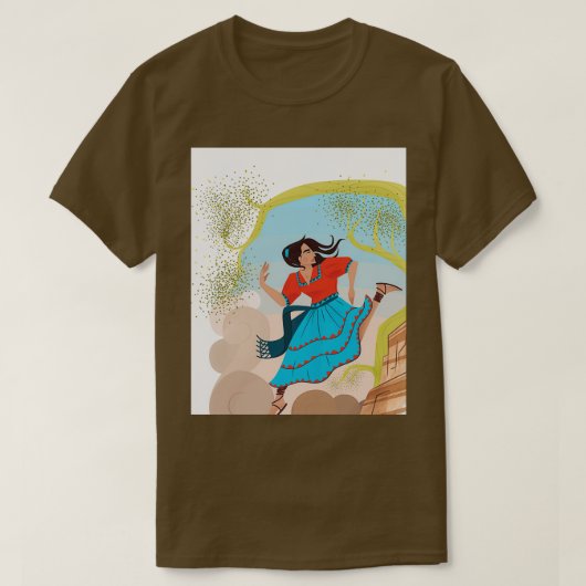 タラフマラ先住民メキシコデザイングラフィック  Tシャツ (デザイン正面)