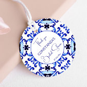 タラベラのアズレジョ・マイオリカブルー感謝していタイル フェイバータグ