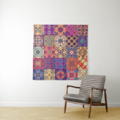 タラベラのポルトガルのタイルを使ったシームレスな模様 タペストリー (インサイチュ(横))