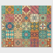 タラベラのポルトガルのタイルを使ったシームレスな模様 ラッピングペーパー (フラット)