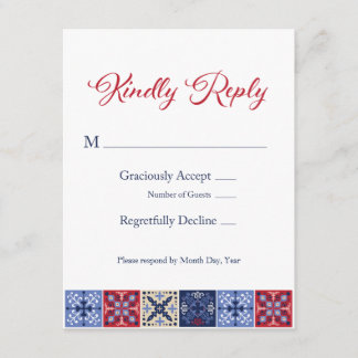タラベラのメキシコタイルRSVPカード 出欠カード