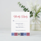 タラベラのメキシコタイルRSVPカード 出欠カード (スタンド正面)