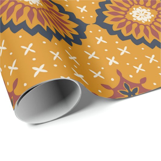 タラベラの模様。アズレホス・ポルトガル。トルコのオルナム ラッピングペーパー (ロールコーナー)