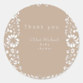 タラベラの赤ちゃんシャワー ラウンドシール (正面)