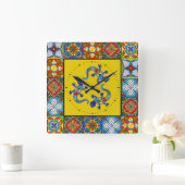 タラベラはイメージの時計をタイルを張ります スクエア壁時計 (ホーム)