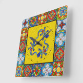 タラベラはイメージの時計をタイルを張ります スクエア壁時計 (傾斜)