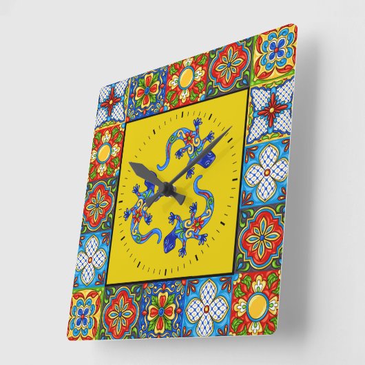 タラベラはイメージの時計をタイルを張ります スクエア壁時計 (傾斜)