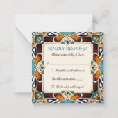 タラベラアズレジョタイルヴィンテージメキシコの結婚式RSVP ノートカード (正面)