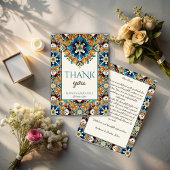 タラベラアズレジョタイルヴィンテージメキシ結婚カン サンキューカード