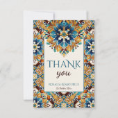 タラベラアズレジョタイルヴィンテージメキシ結婚カン サンキューカード (正面)