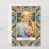 タラベラアズレジョタイルヴィンテージメキシ結婚カン セーブザデート (裏面)