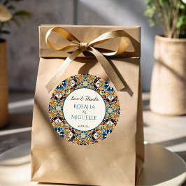 タラベラアズレジョタイルヴィンテージメキシ結婚カン ラウンドシール