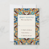 タラベラアズレジョタイルヴィンテージメキシ結婚カン 出欠カード (正面)