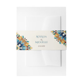 タラベラアズレジョタイルヴィンテージメキシ結婚カン 招待状ベリーバンド