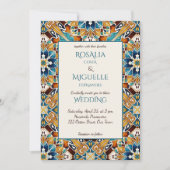 タラベラアズレジョタイルヴィンテージメキシ結婚カン 招待状 (正面)