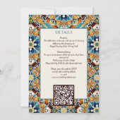 タラベラアズレジョタイルヴィンテージメキシ結婚カン 招待状 (裏面)