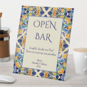 タラベラアズレジョブルーヴィンテージタイル開いたバー 台座サイン (インサイチュ)