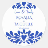 タラベラアズレジョブルーヴィンテージメキシ結婚カン ラウンドシール (正面)