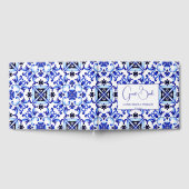 タラベラアズレジョ青タイルヴィンテージメキシ結婚コの ゲストブック (全面)