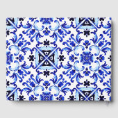 タラベラアズレジョ青タイルヴィンテージメキシ結婚コの ゲストブック (裏面)