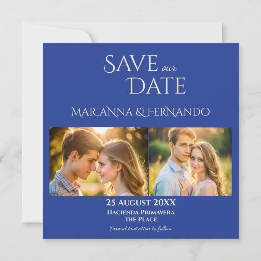 タラベラアズレジョ青タイルヴィンテージメキシ結婚コの セーブザデート (正面)