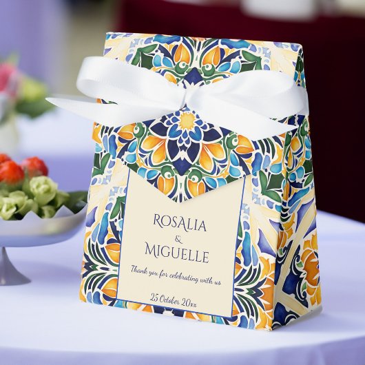 タラベラアズレジョ青タイルヴィンテージメキシ結婚コの フェイバーボックス