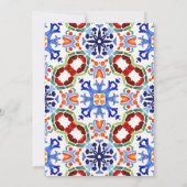 タラベラアズレジョ青タイルヴィンテージメキシ結婚コの 招待状 (裏面)