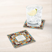 タラベラアズレホヴィンテージメキシコ結婚式の引き出物 スクエアペーパーコースター (インサイチュ)
