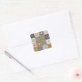 タラベラインディアン：パッチワーク、エスニックモザイク。 スクエアシール (封筒)