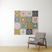 タラベラインディアン：パッチワーク、エスニックモザイク。 タペストリー (インサイチュ(横))