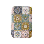 タラベラインディアン：パッチワーク、エスニックモザイク。 バスマット (正面縦)