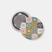 タラベラインディアン：パッチワーク、エスニックモザイク。 マグネット (正面/裏面)