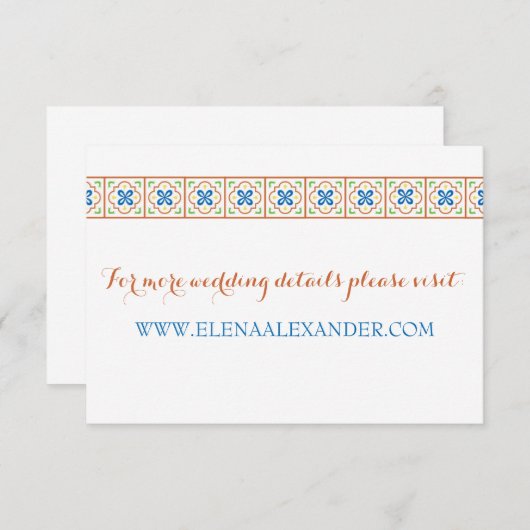 タラベラスペインのタイルWebサイトカード (正面/裏面)