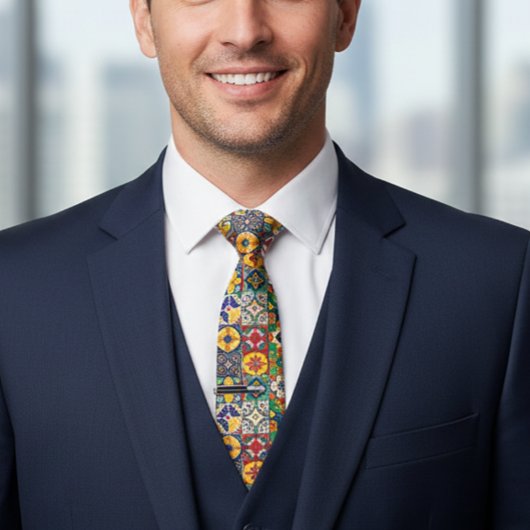 タラベラスペインのメキカラフルシク瓦 ネクタイ