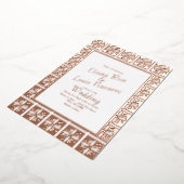 タラベラスペインのメキ結婚シ金ゴールド圧  箔招待状 (回転した状態)