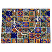 タラベラタイルサンタフェ南西スタイル カラフル ラージペーパーバッグ (正面)